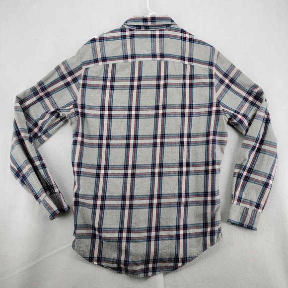 Tommy Hilfiger Shirt Men's Long Sleeve Casual Button Up Plaid Gray Medium - Picture 9 of 12